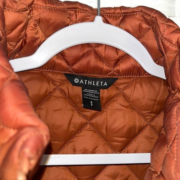 Athleta Quilted Vest In Warm Rust Women’s Size Small - Picture 2 of 11